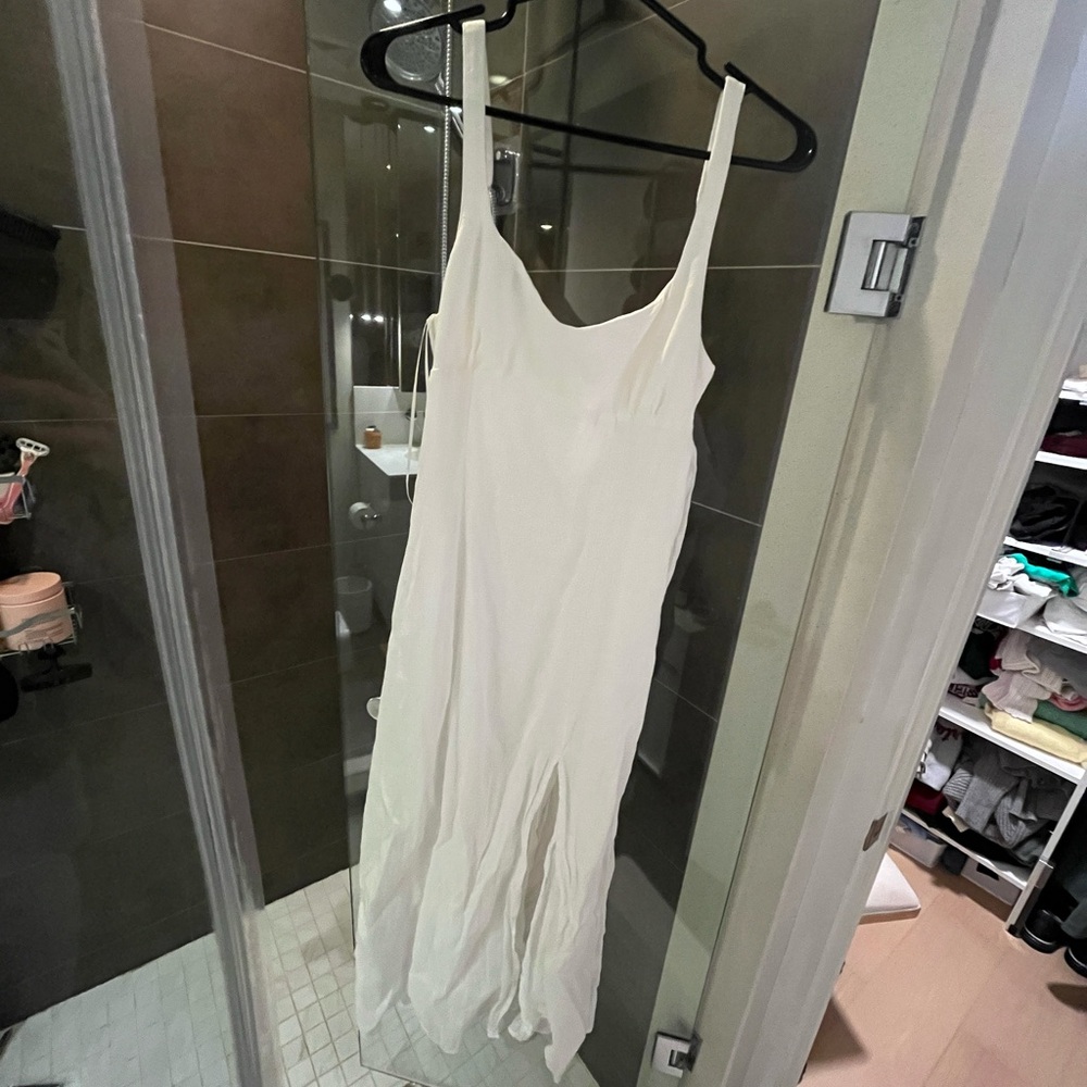 White linen dress